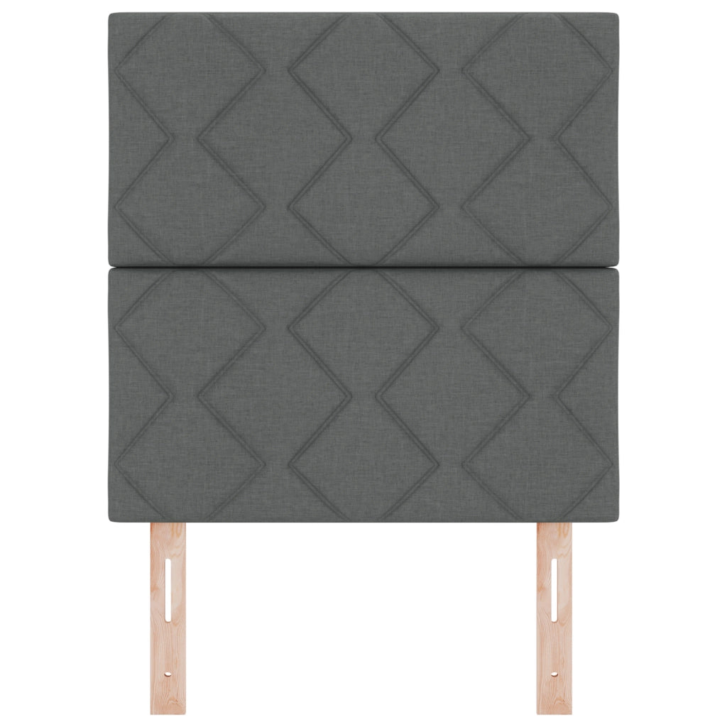 Testiera Design a Blocchi di Diamante Grigia Scura 80 cm in Tessuto