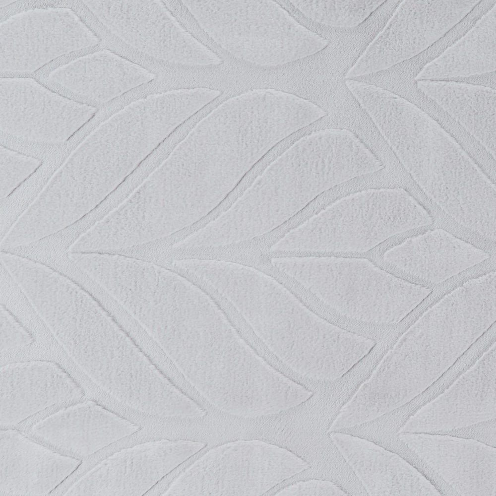 Tappeto da corridoio in pelliccia sintetica di coniglio grigio chiaro in poliestere, 80 x 300 cm, rotondo, morbido, a pelo lungo, motivo a foglie