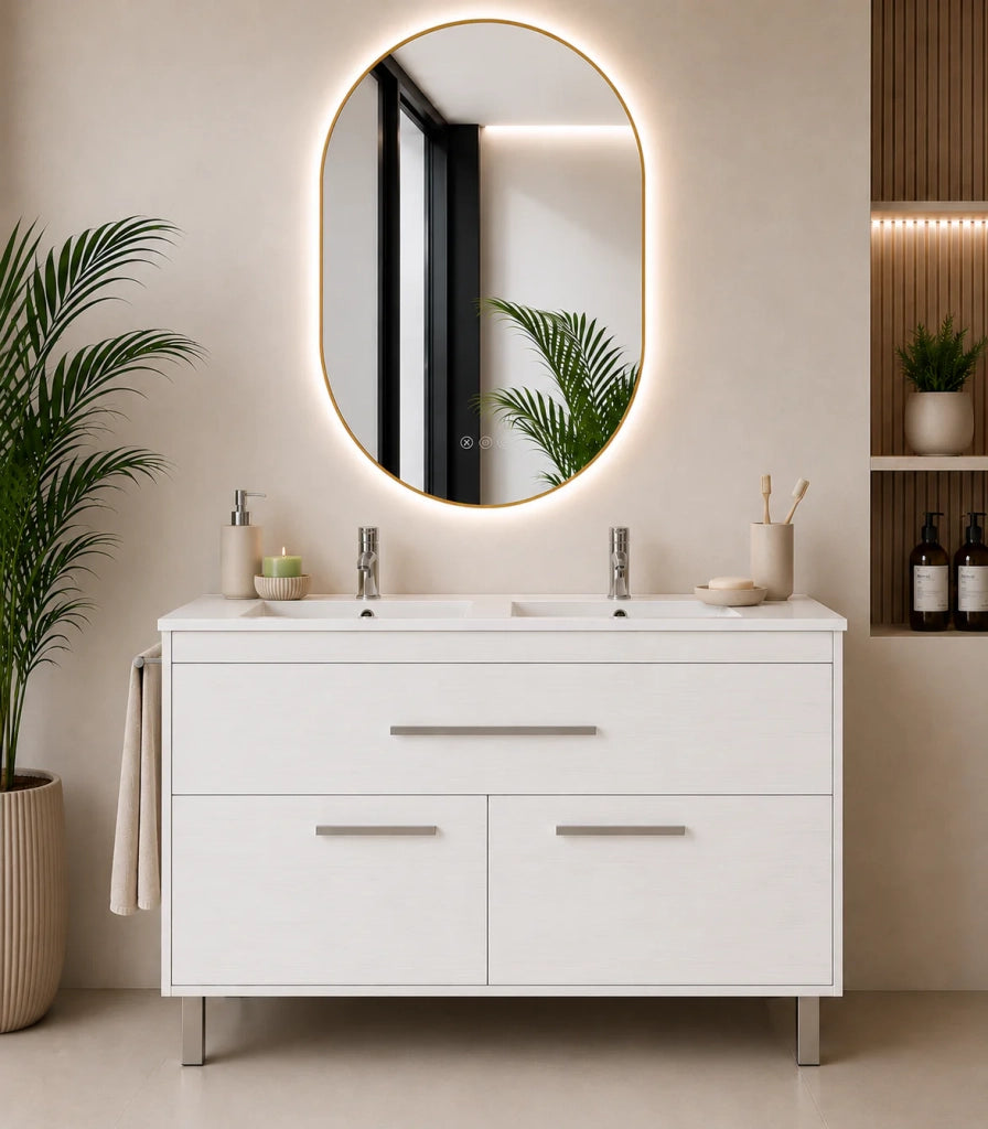 Mobile bagno BAHIA 120x45 cm doppio lavabo Bianco