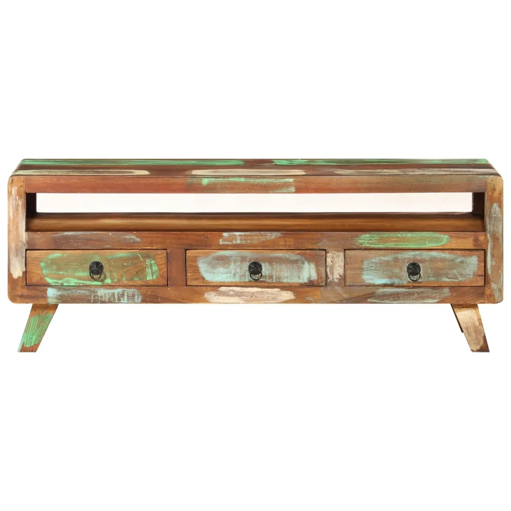 Mobile Porta TV Multicolore 110x30x40 cm in Legno di Recupero 337063