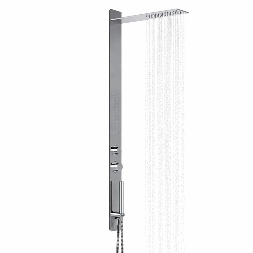 Colonna doccia 011 ad incasso acciaio inox lucida 3 funzioni 2 bocchette idro lombari p50xl12xh140