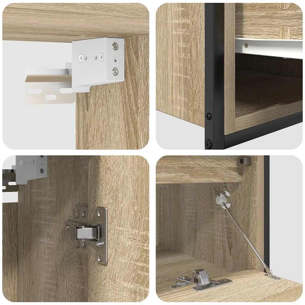 vidaXL Set Mobili da Bagno 2 pz Rovere Sonoma in Legno Multistrato