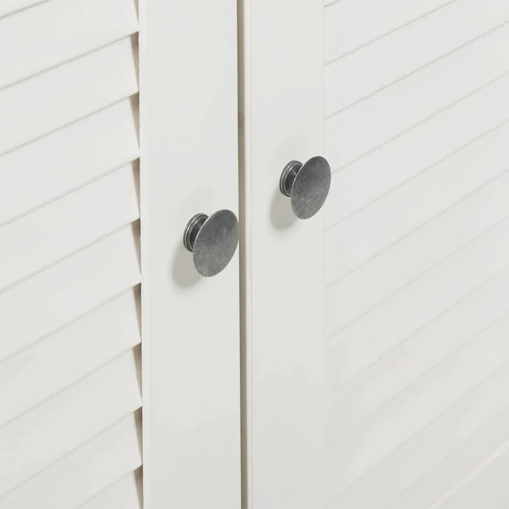 Mobiletto sopra il WC dal design moderno 60 x 27 x 161 cm con 3 ripiani salvaspazio in legno di pino bianco 02_0057920