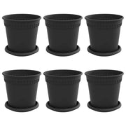 Fioriere | Cassetta per fiori | Vasi per Piante 6 pz Nero ? 17 x 14 cm Plastica