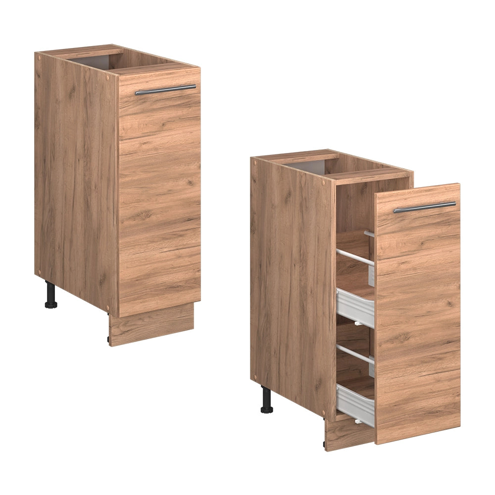 Vicco Armadio cucina dispensa alto Quercia dorata 30 cm , PL Marmo