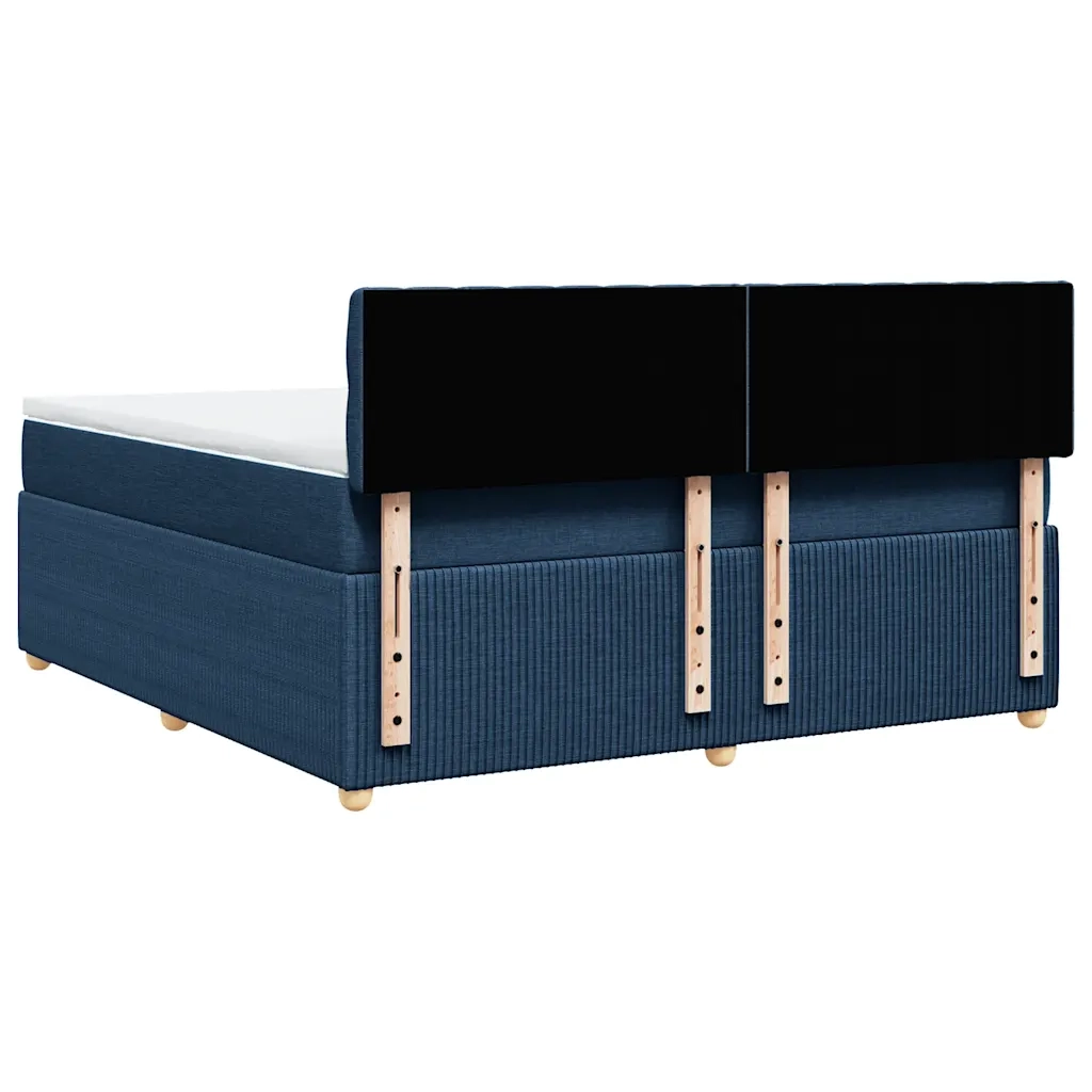 Giroletto a Molle con Materasso Blu 180x200 cm in Tessuto