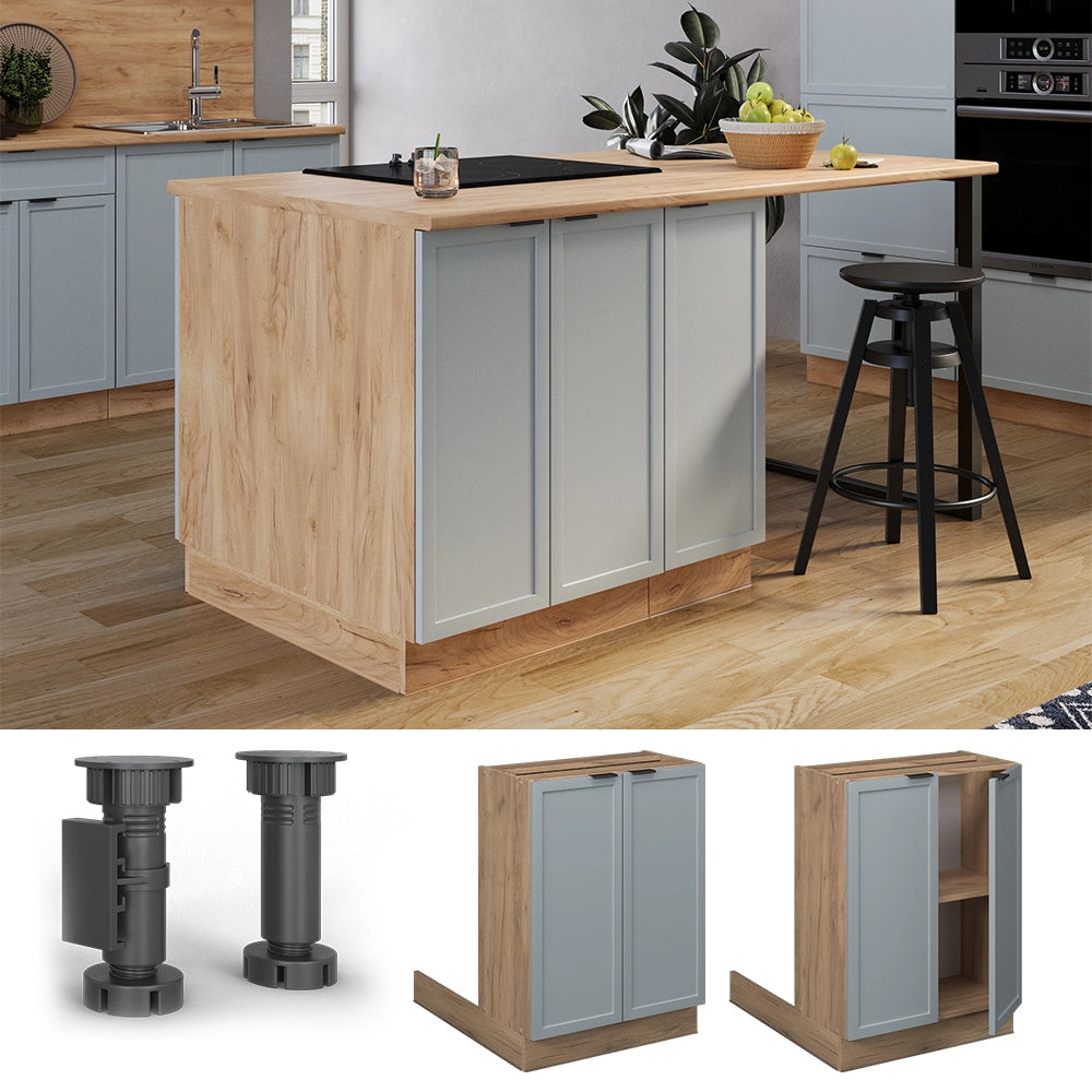 Vicco Isola cucina Blu-grigio chiaro 60 cm senza piano di lavoro