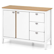 Mobile da cucina con 2 ante e 3 cassetti scorrevoli 106 x 40 x 80 cm capiente stile moderno MDF bianco 20_0010210
