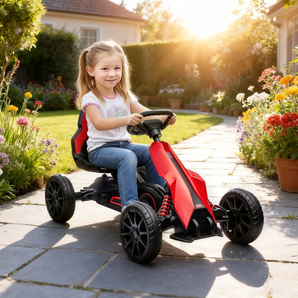 Carrello a Pedali per Bambini ¨C zephmum ¨C Rosso 100x58x58,5 cm