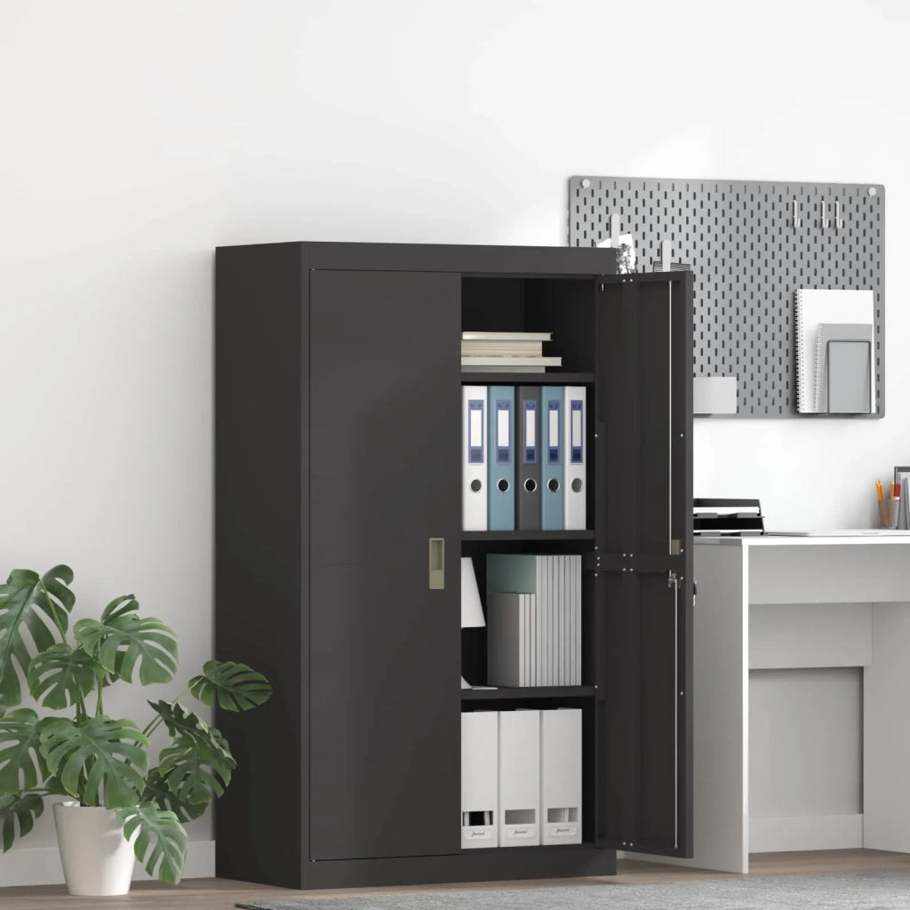 Armadio Nero 80 x 40 x 140 cm Acciaio