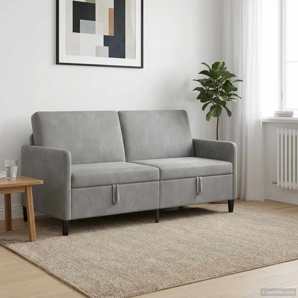 Divano con Storage Grigio Chiaro 172 x 78 x 87 cm Poliestere 42036961