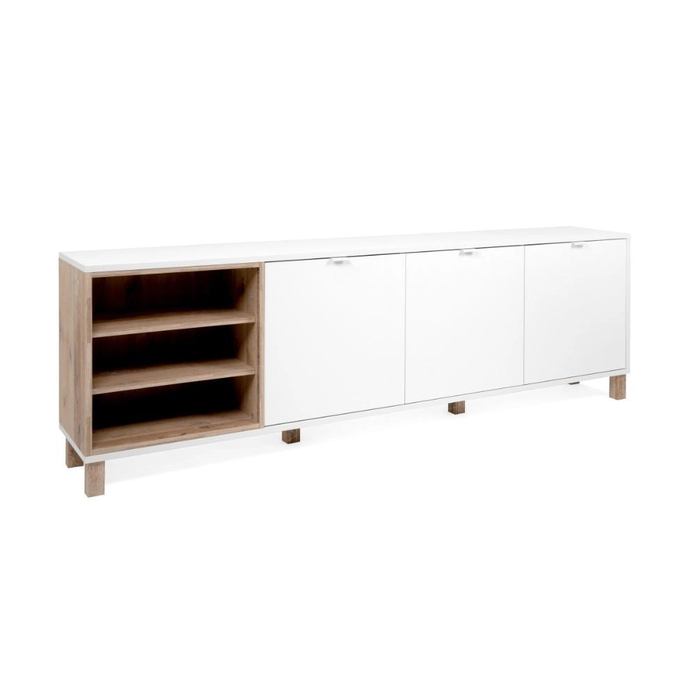 Madia 3 ante 200x35x64,5 Menorca57A colore bianco rovere