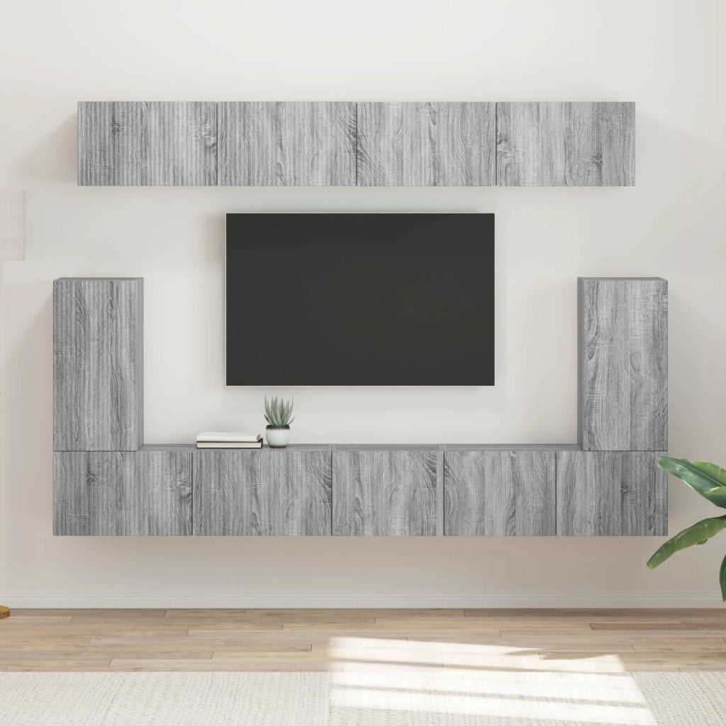Set mobile TV 5 pcs Grigio Sonoma Legno multistrato 3409093