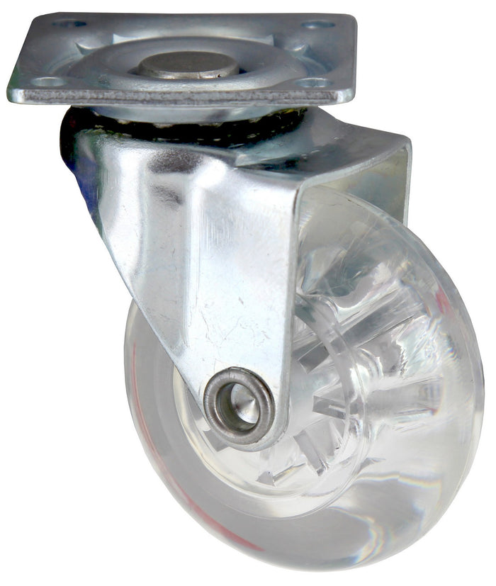 ruota x mobili trasparente diametro. 50 con piastra cod:ferx.93779