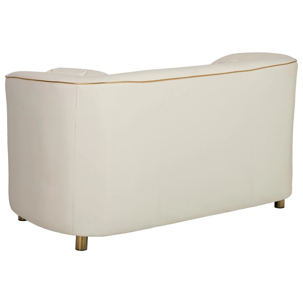 Divano in ecopelle beige 137x72x76h cm