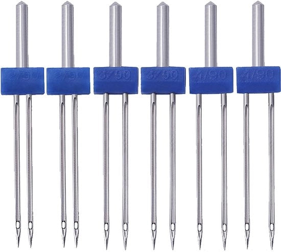 Set di ago per tessuto a doppia punta 6 pezzi - Ago per tessuto jersey - Ago universale - 3 misure diverse - Ago in acciaio inossidabile