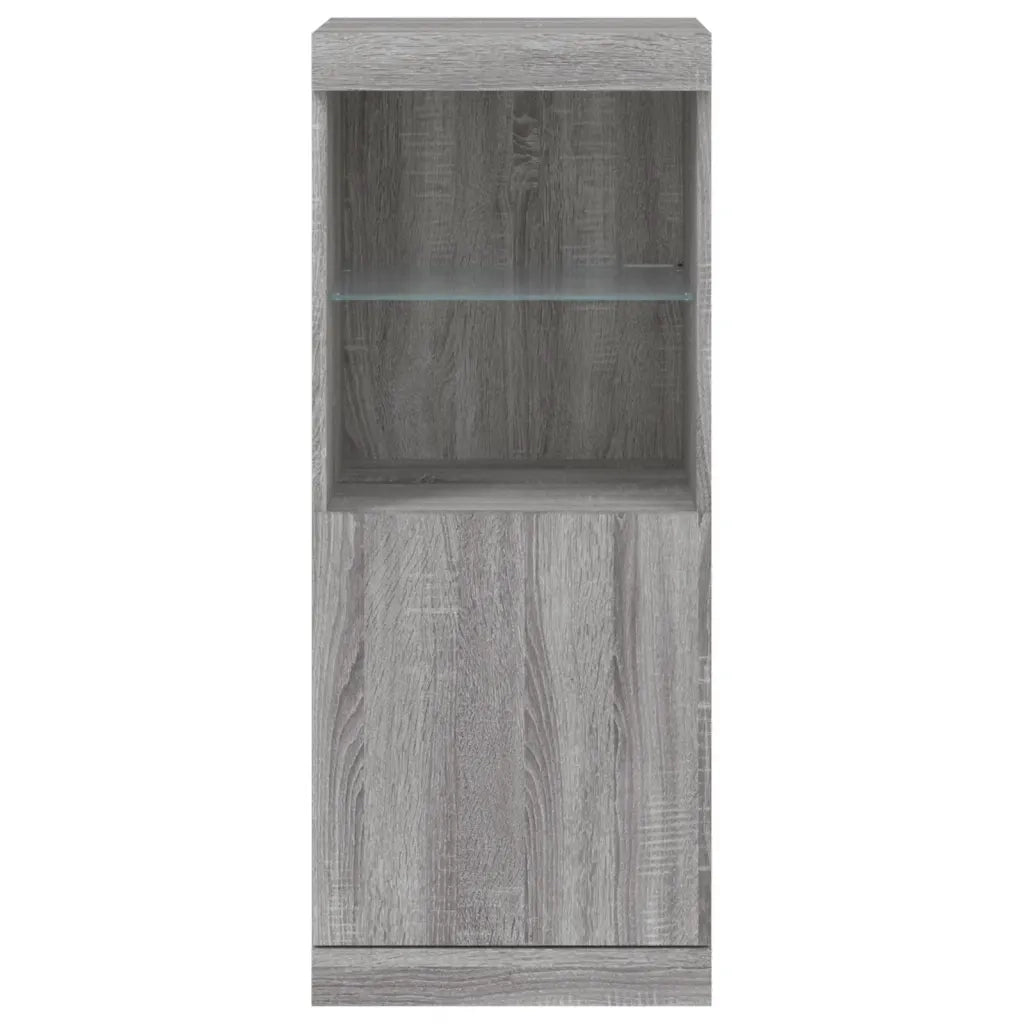 Credenza con Luci LED-Buffet-Armadio da cucina Grigio Sonoma 41x37x100 cm 765000