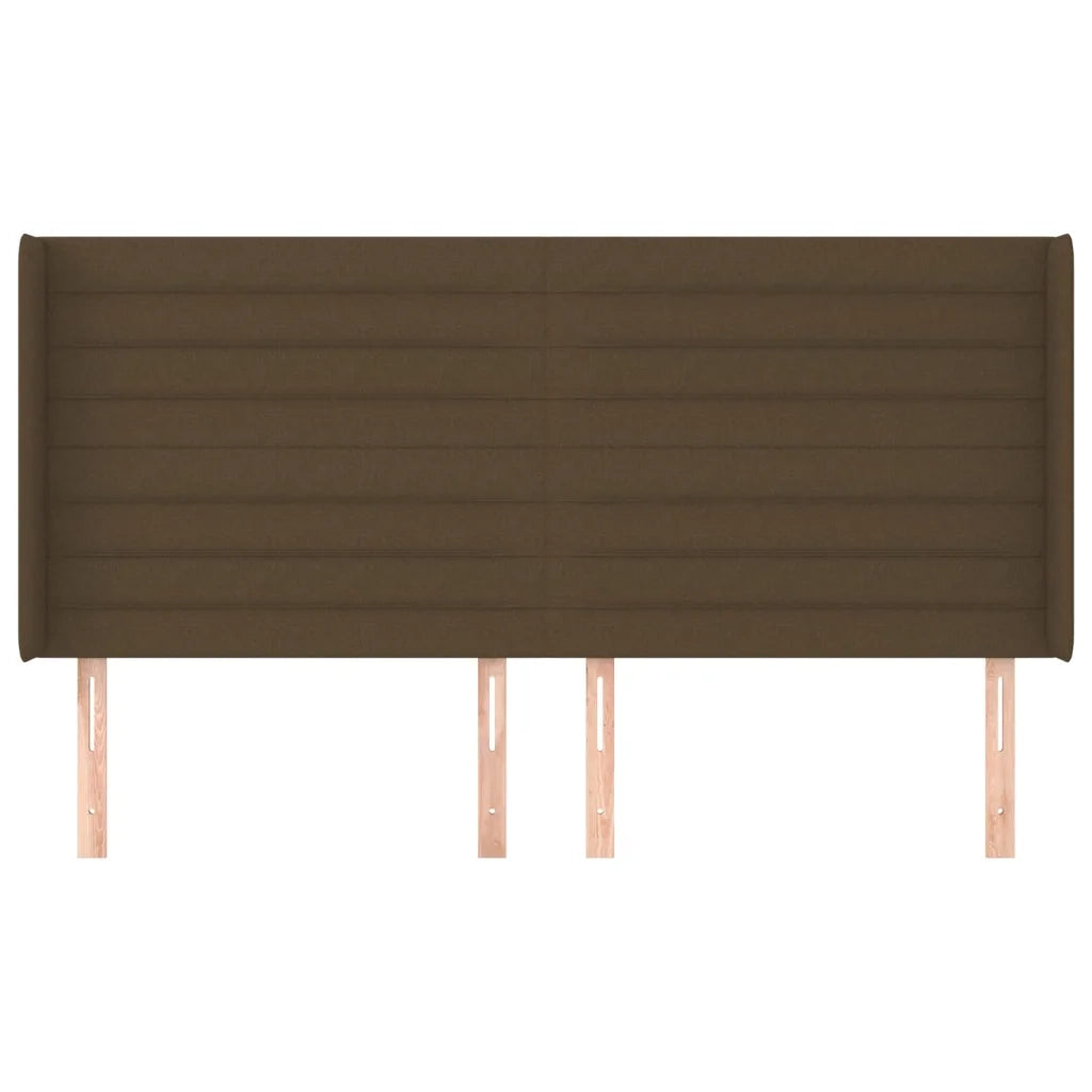Testiera | Testata ad Orecchio Marrone Scuro 203x16x118/128 cm in Tessuto