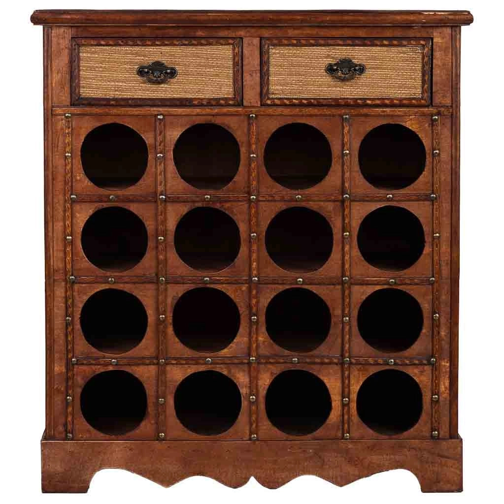 Baul porta bottiglie in legno marrone 63x31x69,5h cm