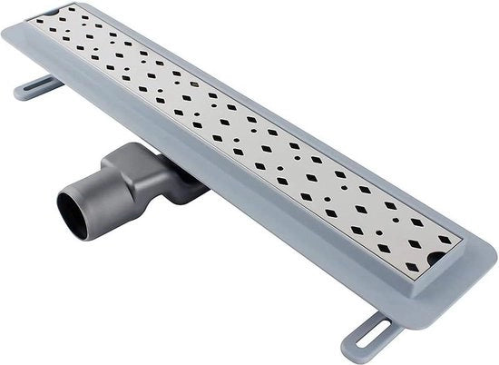 Drenaggio da bagno a goccia rotante 50 cm in acciaio inossidabile 304 - griglia ABS - chiusura odore - scarico bagno