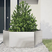 vidaXL Fioriera da Giardino Esagono 138x120x45 cm in Acciaio Inox