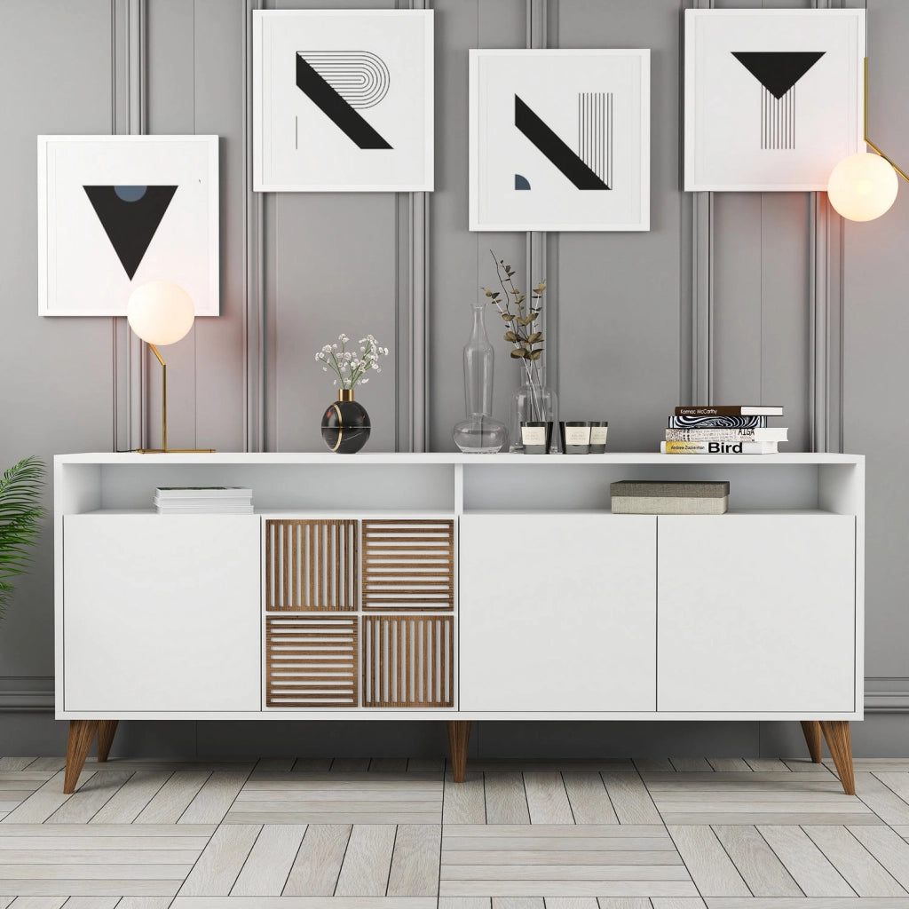 Consolle in legno "Milano" - 180 x 35 x 78 cm - Bianco