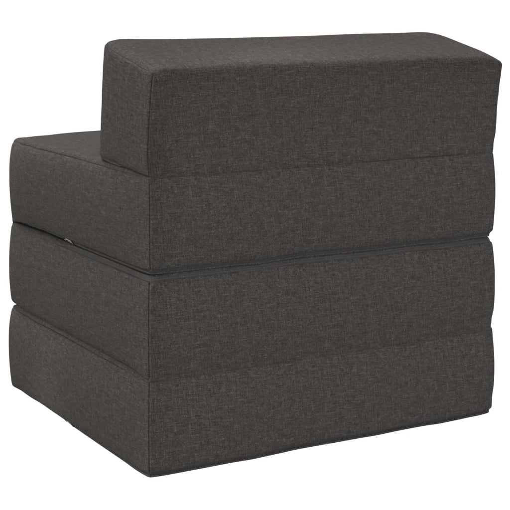 Divano Letto Pieghevole Grigio Scuro 200 x 70 x 15 cm Tessuto 900001