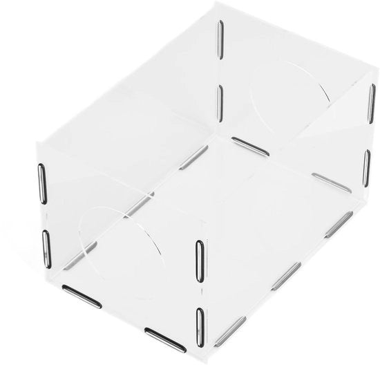 Box per pulire con polvere trasparente acrilica - stoffa impermeabile - box per pulire a mano - 2 aperture per prevenire la dispersione della polvere - adatto per lo scuotimento e la grava - sistema di aspirazione della polvere