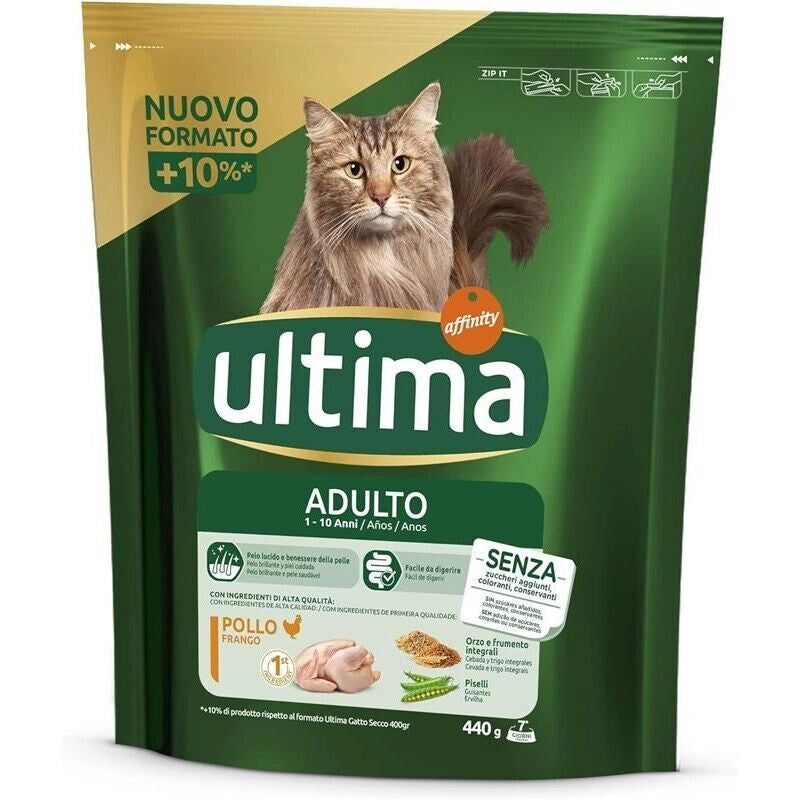 ULTIMA CROCCHETTE PER GATTO ADULTO 1-10 ANNI 440 GR FACILE DA DIGERIRE GUSTO POLLO E ORZO