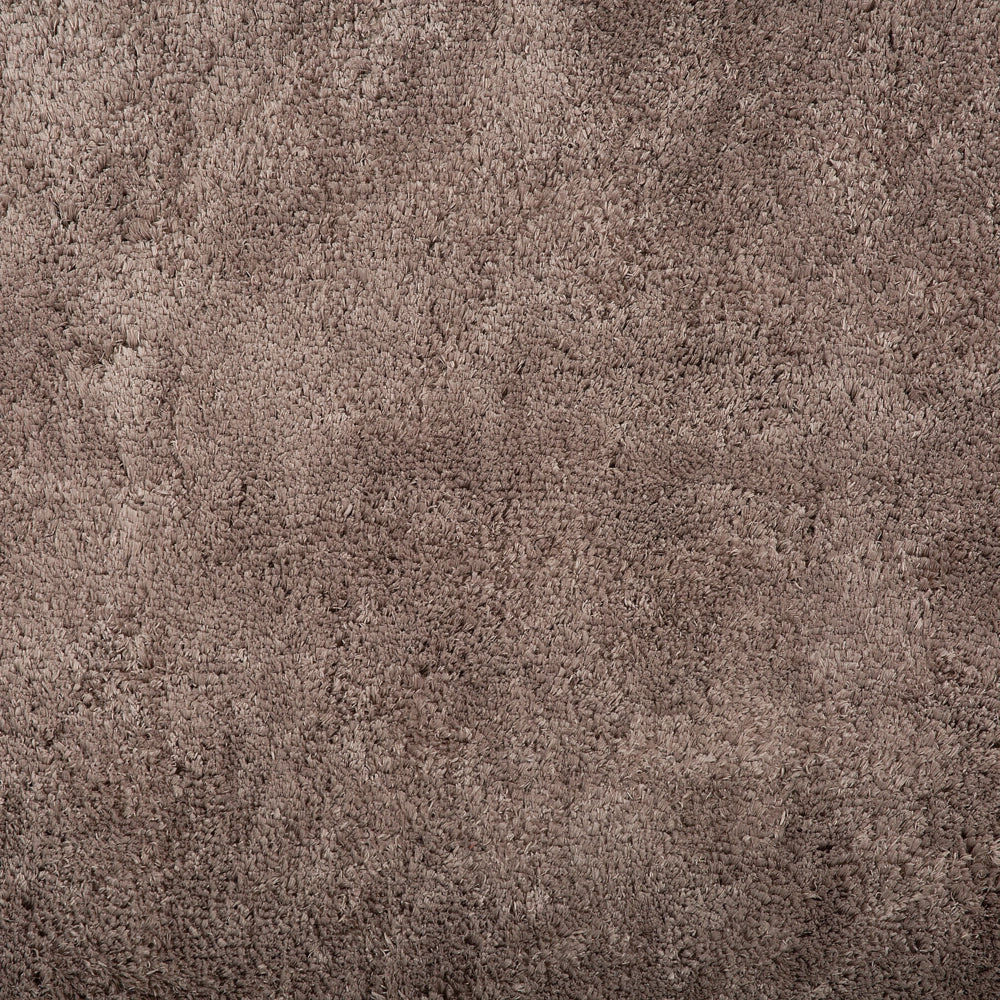 Tappeto Shaggy in cotone marrone chiaro in misto poliestere 200 x 200 cm soffice pelo denso