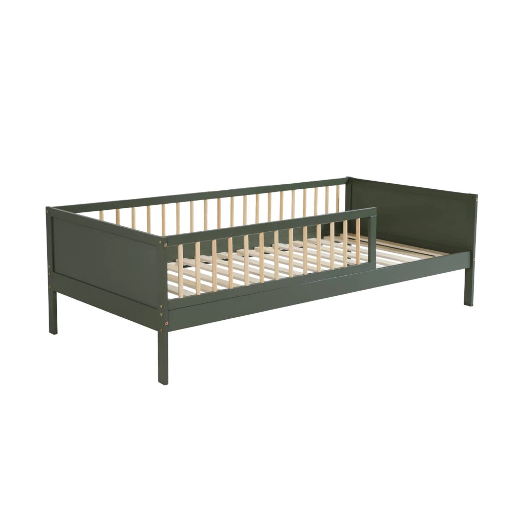 Letto bambino 90cm pino naturale rete a doghe inclusa, verde