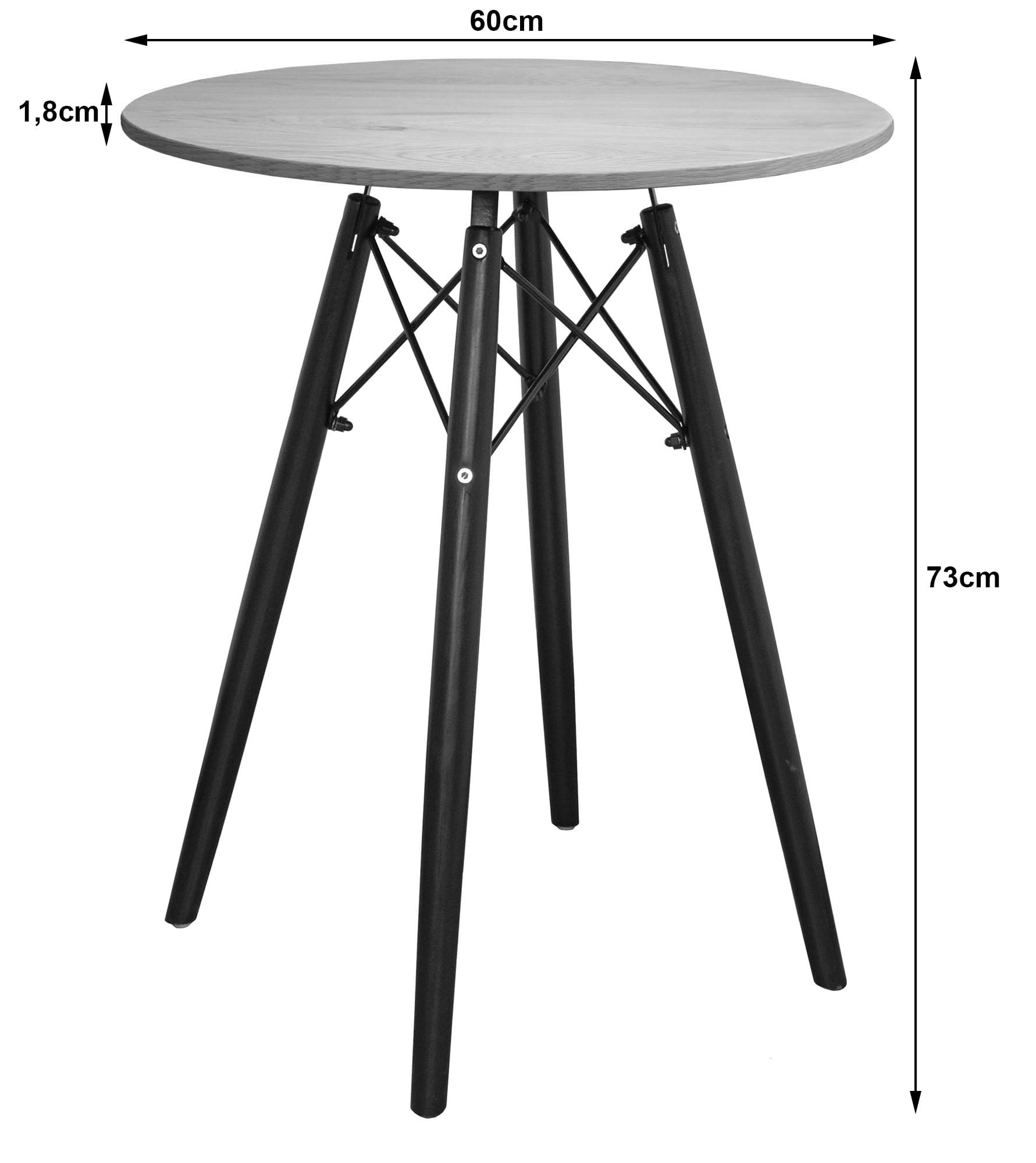 Tavolo rotondo VALORA KOVA 60 cm - Tavolo da pranzo moderno in rovere miele