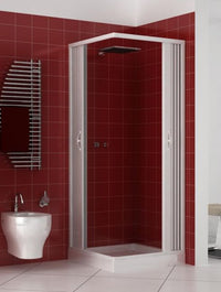 Box in Kit Fai da Te per Doccia in PVC a Soffietto 2 Lati Apertura Angolare Simply - Misura: 70 x 70 x h185