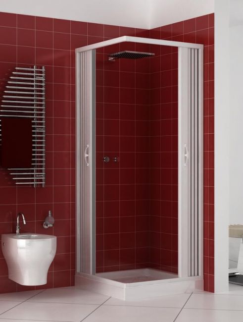 Box in Kit Fai da Te per Doccia in PVC a Soffietto 2 Lati Apertura Angolare Simply - Misura: 70 x 70 x h185