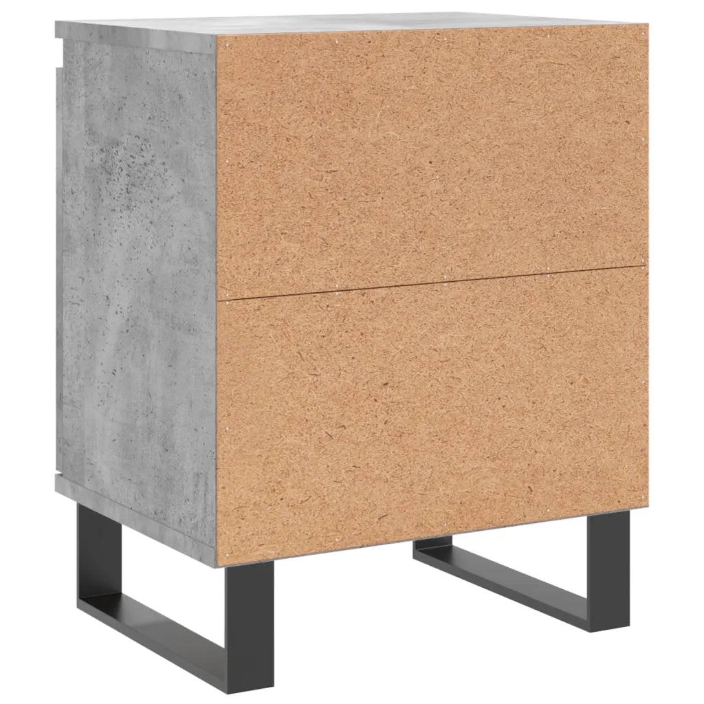 Set di 2 Comodini | Armadio da Notte | Mobiletto da notte Grigio Cemento 40x30x50 cm in Legno Multistrato