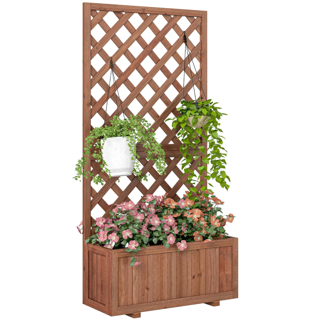 Fioriera con Griglia e Piedistallo ¨C zephmum ¨C 72.5x31.5x149.5 cm Legno di Pino