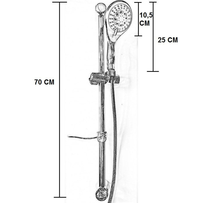 Saliscendi 60 cm con piedini in ottone, completo