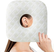 Supporto per orecchie con foro 28 × 28 × 7 cm - Supporto ergonomico per orecchie - Allevia il dolore alle orecchie - Supporto allergenico - Pieno di poliestere e cotone