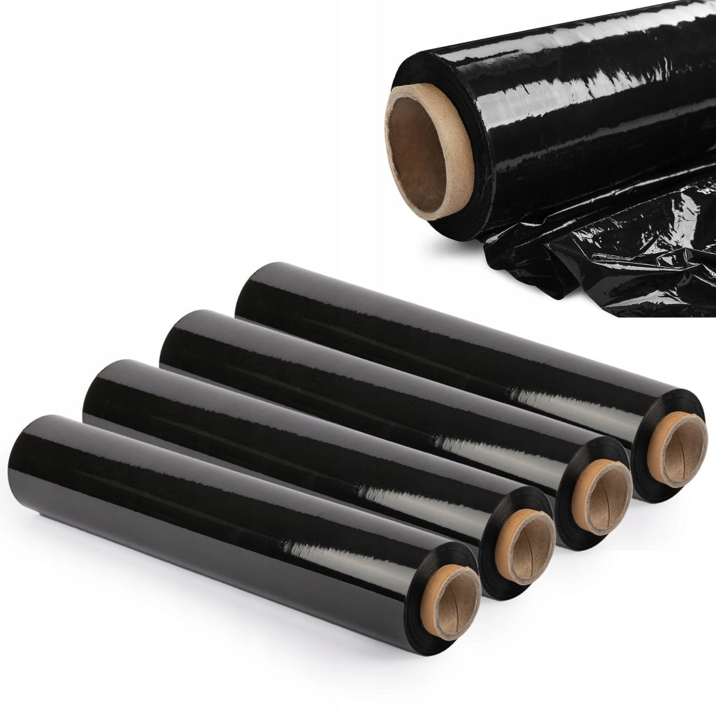 Pellicola estensibile KADAX XL nera, resistente, opaca, 2,5 kg, confezione da 4 rotoli.