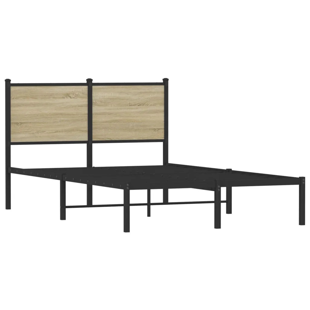 vidaXL Giroletto senza Materaso in Metallo Rovere Sonoma 120x190 cm