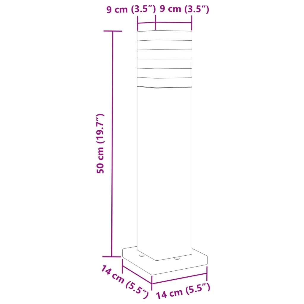 Lampade da terra per esterni 3 pezzi 50 cm alluminio nero 02_0042549