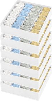 Organizzatore per 6 paia di calze, organizzatore di carica, organizzatore pieghevole per intimo, reggiseno, calze, cravatte, abbigliamento per la stanza da bagno