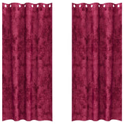 Tende in Velluto 2 pz Rosso Vino 260 x 140 cm Velluto
