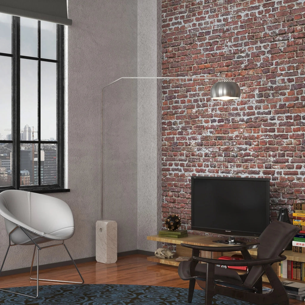 Piantana Contemporanea Slope Marmo Bianco Metallo Cromo 1 Luce E27