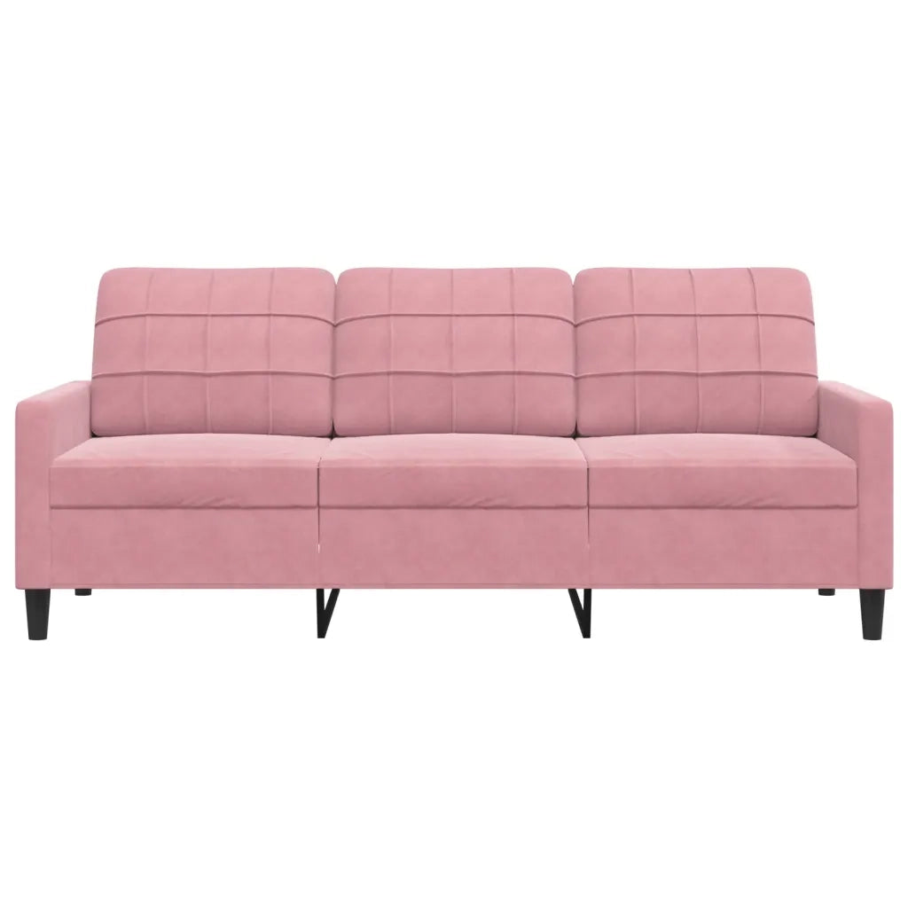 Divano a 3 Posti rosa 180 cm in Velluto 4007637