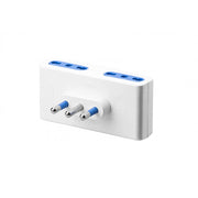 Adattatore faeg piatto quadruplo spina 2p+t 16a 4 prese bipasso 2p+t p17 bianco