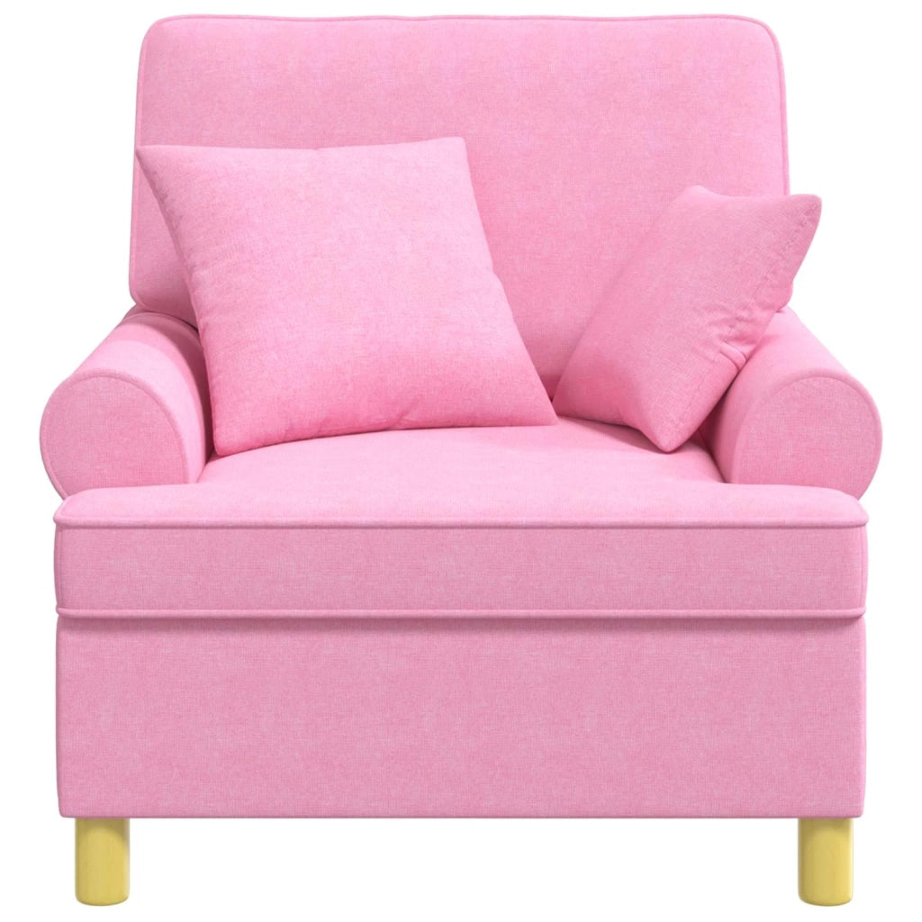 Poltrona XL con Cuscini Rosa Tessuto 42043494