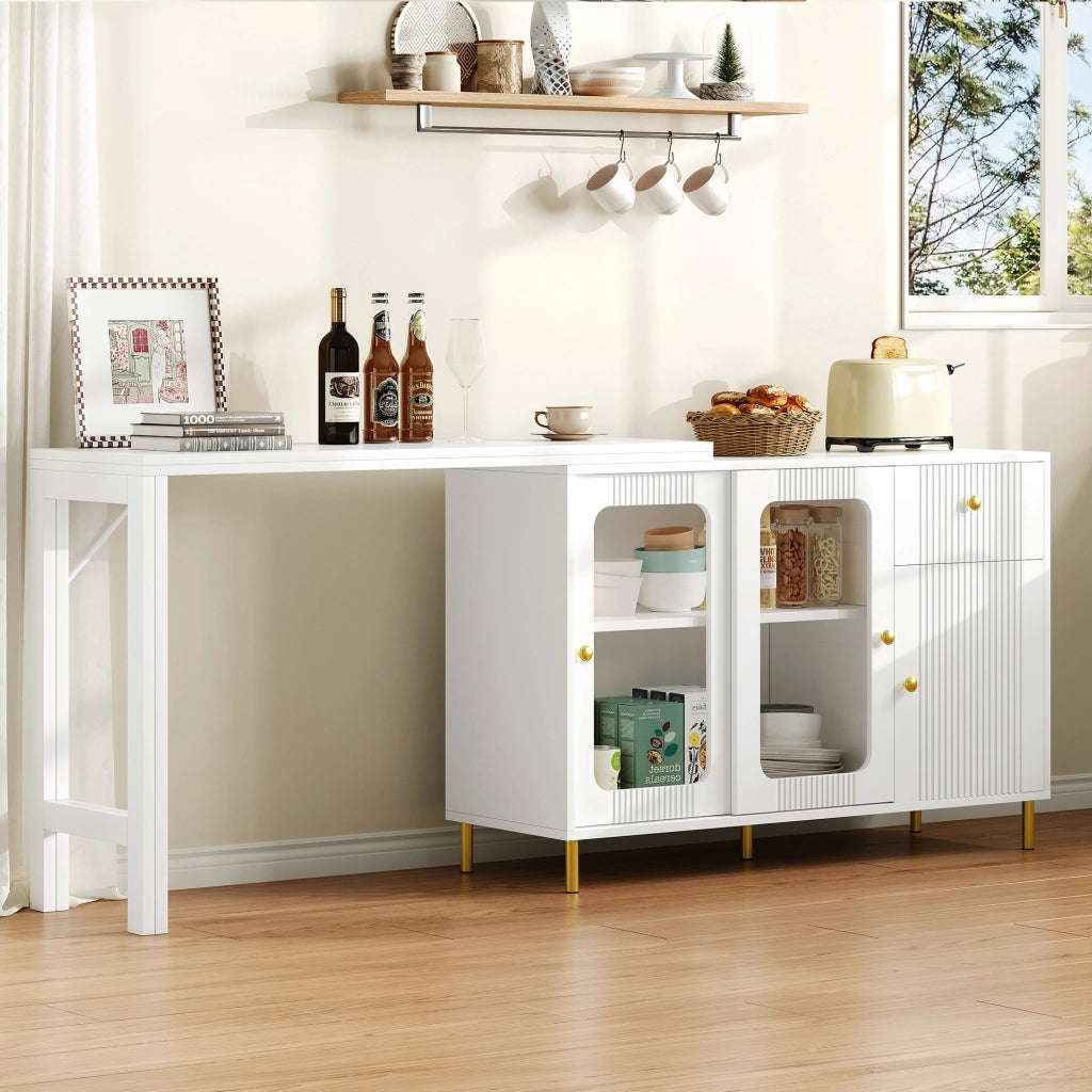 MADIA Allungabile 116x40 cm Bianco MDF con piano apribile