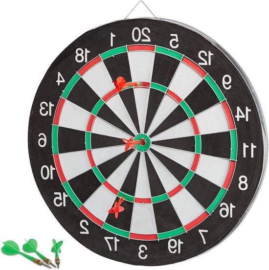 Tavolo da Darts X2 con 6 frecce 43 cm - Tavolo da darts classico da giardino a doppia faccia per uso domestico