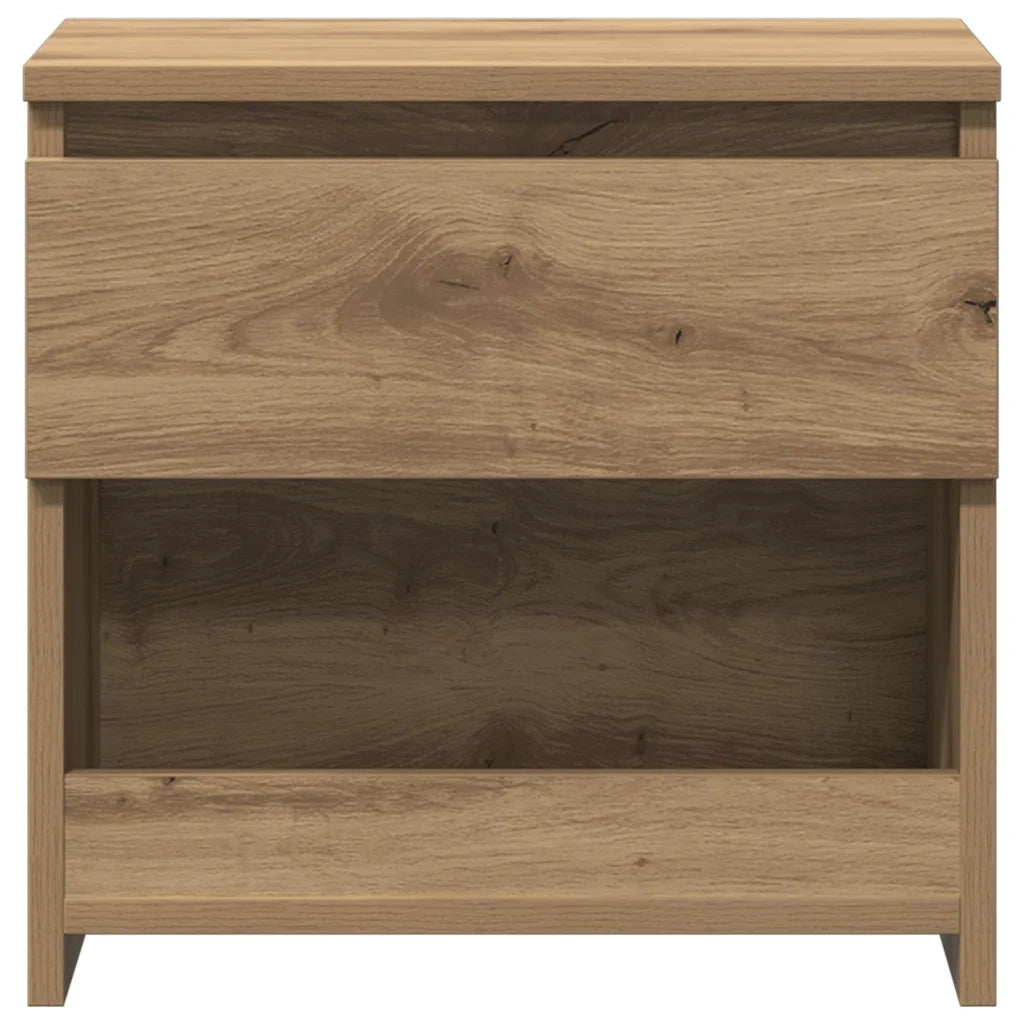 Comodini 2pz Rovere Artigianale 40x30x39cm in Legno Multistrato 856409